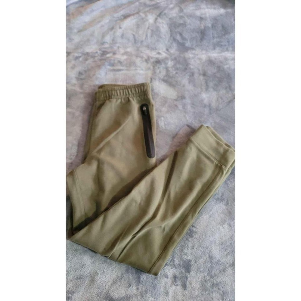 Old Navy Active Olive Green Jogger Pants XL 14-16 Black Zipper Pockets